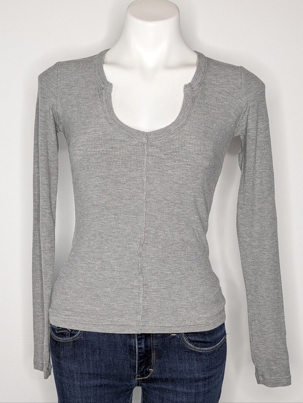 Skims Long Sleeve Thin Lightweight Baselayer Ribbed Top S